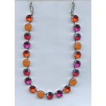 Necklace By Mariana Woman Dazzling Purple and Orange and Pink Swarovski Crystals