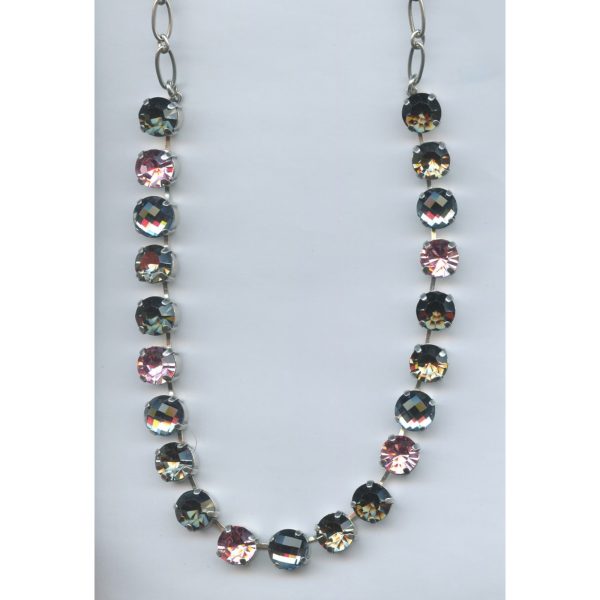 Necklace By Mariana Woman Snowflake Mineral and Light Rose Swarovski Crystals