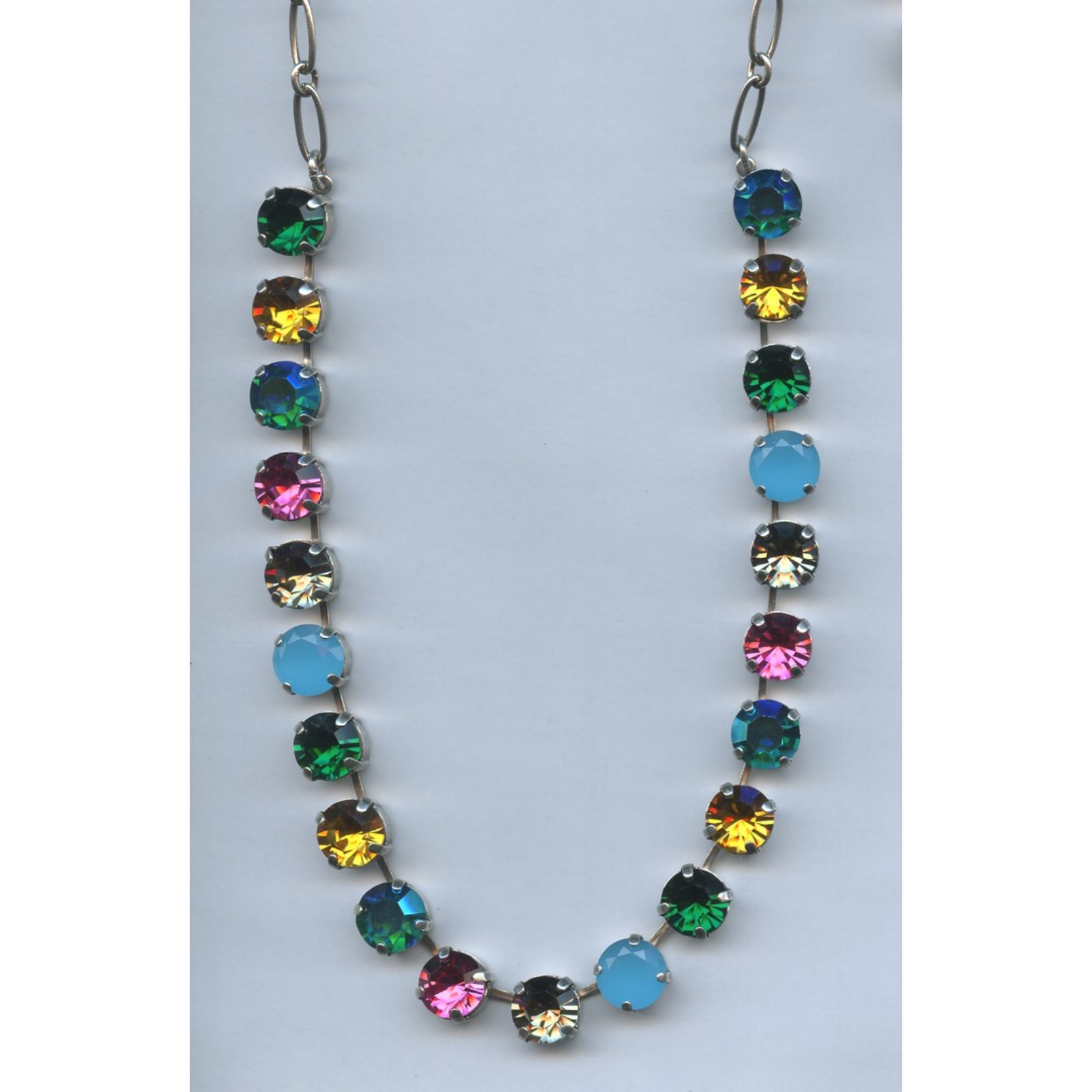 N-3474-1086-SP-2 Necklace By Mariana Woman Beautiful Topaz and Blue Zircon Swarovski Crystals - Image 1