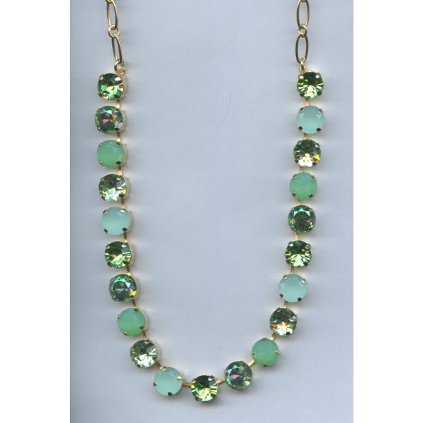 Necklace By Mariana Woman Chic Green Opal and and Chrysolite Swarovski Crystals