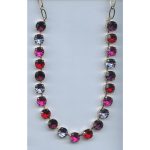 Necklace By Mariana Woman Contemporary Cyclamen Opal and Ruby Swarovski Crystals - Image 2