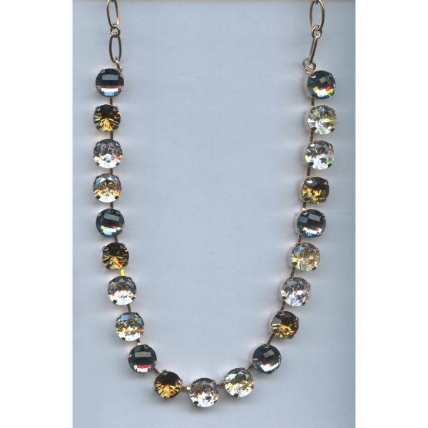 Necklace By Mariana Woman Chic Blues and Sand Iridescent Swarovski Crystals
