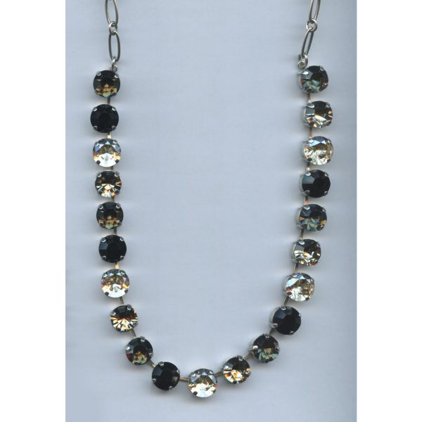 Necklace By Mariana Woman Sparkling Morion and Silver Night Swarovski Crystals
