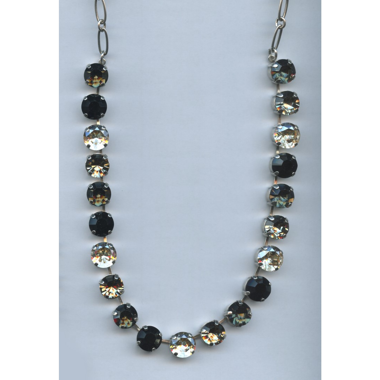 N-3474-1094-SP-2 Necklace By Mariana Woman Sparkling Morion and Silver Night Swarovski Crystals - Image 1
