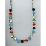 Necklace By Mariana Woman Chic Light aqua pearl and jet black Swarovski Crystals - Image 2