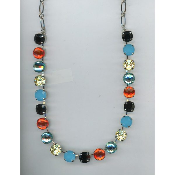 Necklace By Mariana Woman Chic Light aqua pearl and jet black Swarovski Crystals