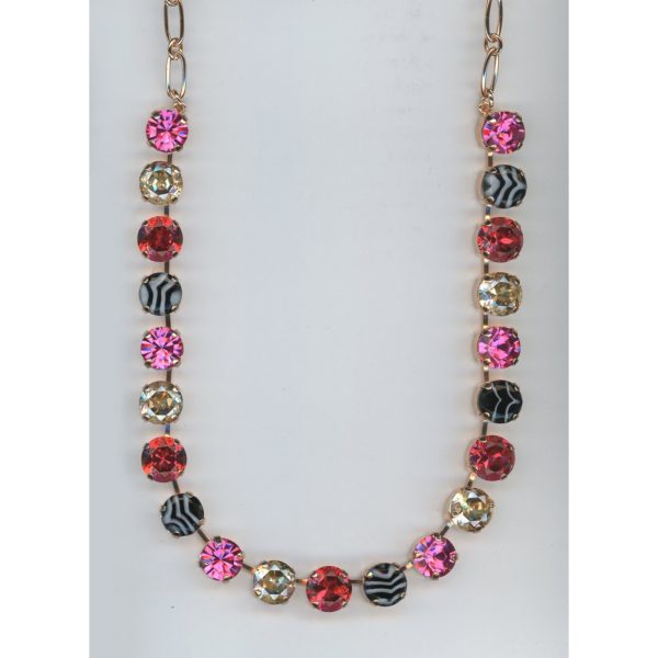 Necklace By Mariana Woman Light Topaz and Black and White Swarovski Crystals
