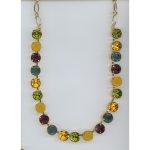Necklace By Mariana Woman Elegant Olivine Green and Teal Swarovski Crystals