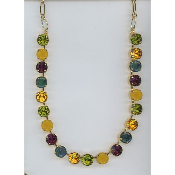 Necklace By Mariana Woman Elegant Olivine Green and Teal Swarovski Crystals