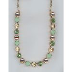 Necklace By Mariana Woman Green Opal and Sun Kissed Peach Swarovski Crystals