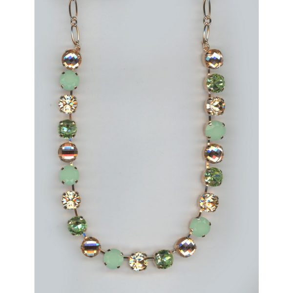 Necklace By Mariana Woman Green Opal and Sun Kissed Peach Swarovski Crystals
