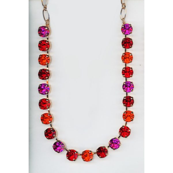 Necklace By Mariana Woman Delicate Fuchsia and Siam Swarovski Crystals