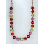 Necklace By Mariana Woman Chic Peridot Green and Hyacinth Swarovski Crystals - Image 2