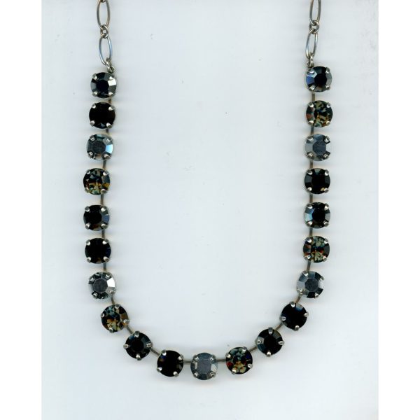 Necklace By Mariana Woman Stylish Hematite and Jet Swarovski Crystals