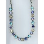Necklace By Mariana Woman Captivating Pearl and Aquamarine Swarovski Crystals