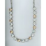 Necklace By Mariana Woman Chic White Opal and Black Diamond Swarovski Crystals