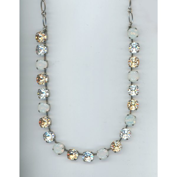 Necklace By Mariana Woman Chic White Opal and Black Diamond Swarovski Crystals
