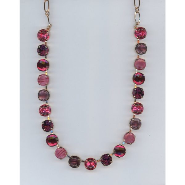 Necklace By Mariana Woman Dazzling Amethyst and Rose Swarovski Crystals