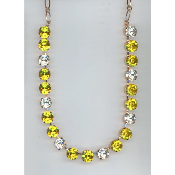 Necklace By Mariana Woman Luminous Yellow and Moonlight Swarovski Crystals