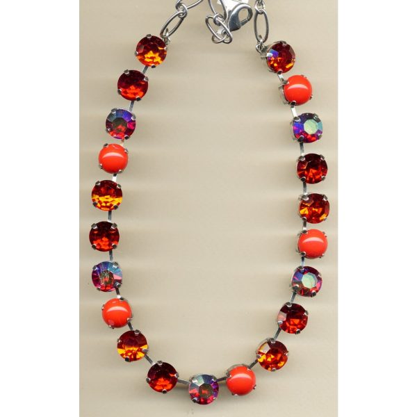 Necklace By Mariana Woman Feminine Coral and Red Swarovski Crystals