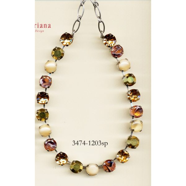 Necklace By Mariana Woman Chic Citrine AB and Dark Amber Swarovski Crystals