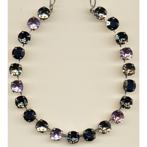 Necklace By Mariana Woman Smoky Quartz and Steel Silver AB Swarovski Crystals