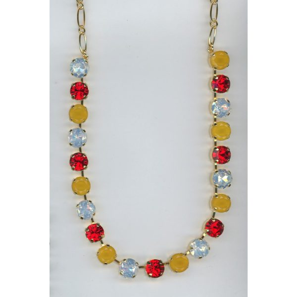 Necklace By Mariana Woman Eye-Catching White Opal and Siam Swarovski Crystals