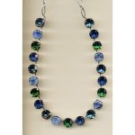 Necklace By Mariana Woman Royal Blue and Teal Green and Swarovski Crystals