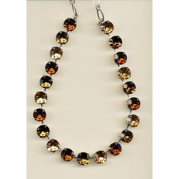 Necklace By Mariana Woman Chic Smoked topaz and golden shadow Swarovski Crystals