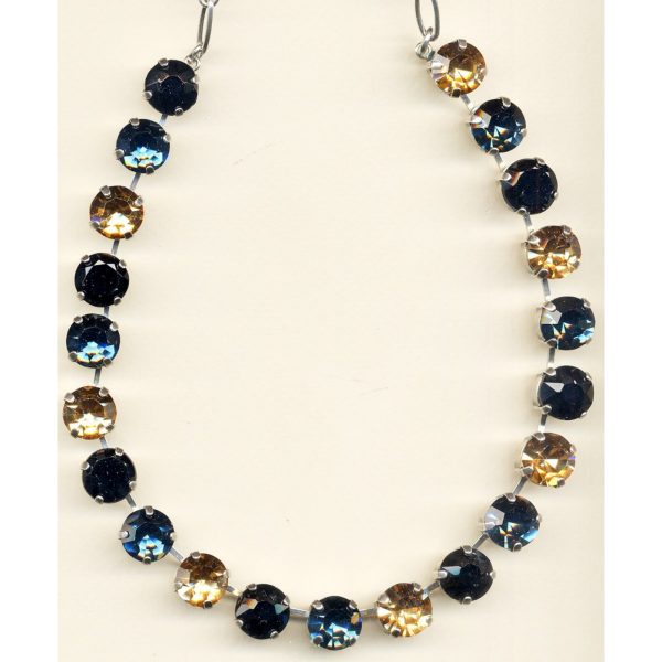 Necklace By Mariana Woman Stylish Champagne and Navy Blue Swarovski Crystals