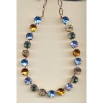 Necklace By Mariana Woman Gorgeous Ocean Blue and Amber and Swarovski Crystals - Image 2