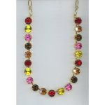 Necklace By Mariana Woman Chic Smokey Quartz and Fuchsia Pink Swarovski Crystals