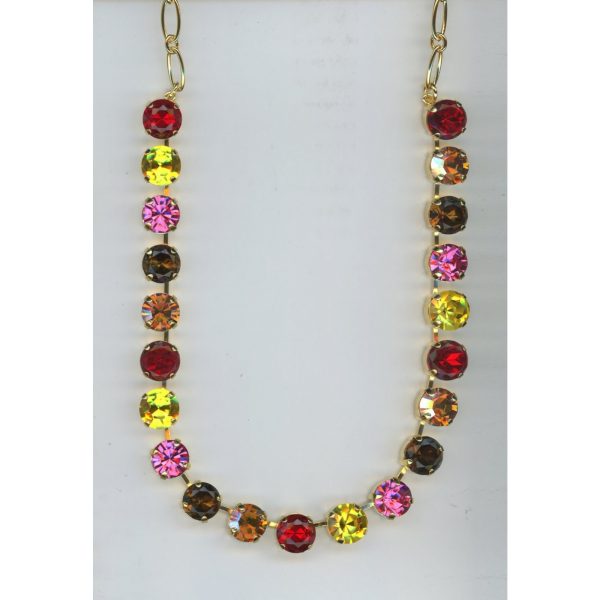Necklace By Mariana Woman Chic Smokey Quartz and Fuchsia Pink Swarovski Crystals