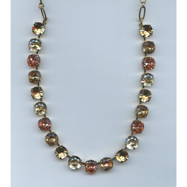 Necklace By Mariana Woman Light Smoked Topaz and Golden Swarovski Crystals