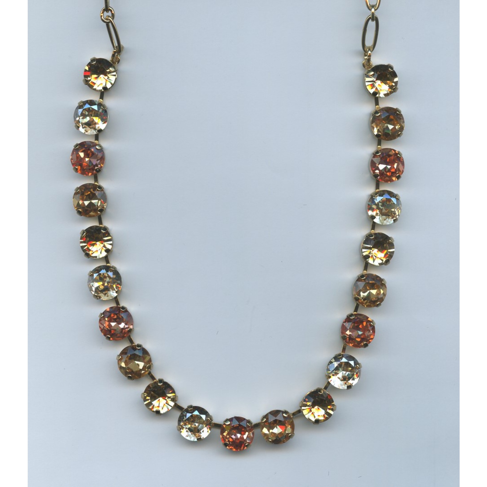 N-3474-137-SP Necklace By Mariana Woman Light Smoked Topaz and Golden Swarovski Crystals - Image 1