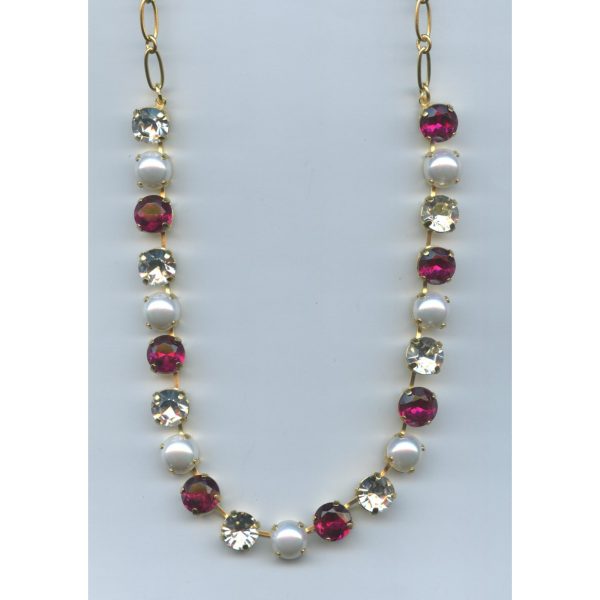 Necklace By Mariana Woman Classic Moonlight and Ruby Swarovski Crystals