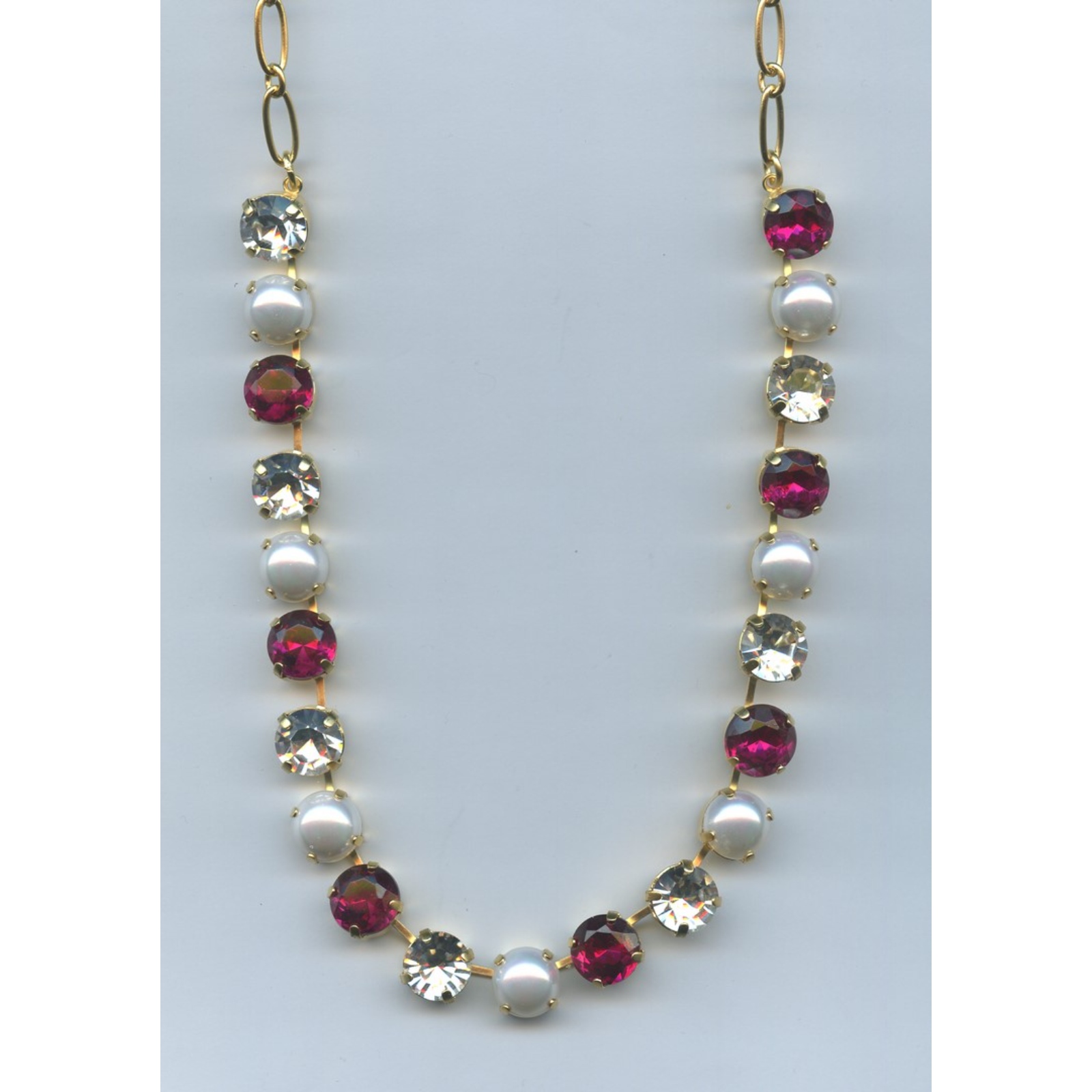 N-3474-139-2-SP Necklace By Mariana Woman Classic Moonlight and Ruby Swarovski Crystals - Image 1