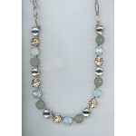 Necklace By Mariana Woman Chic Golden Shadow and White Opal Swarovski Crystals - Image 2