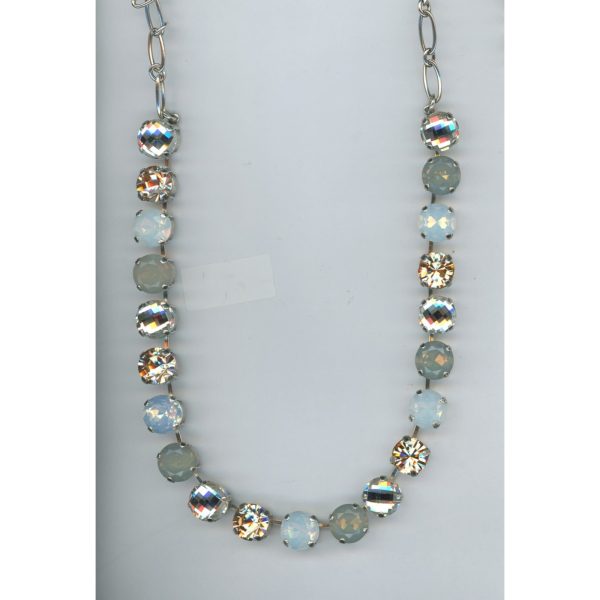 Necklace By Mariana Woman Chic Golden Shadow and White Opal Swarovski Crystals