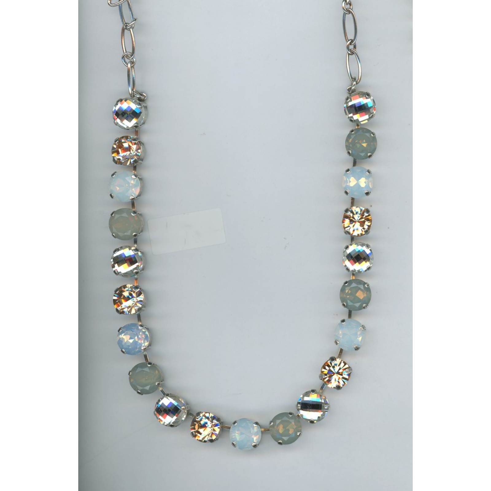 N-3474-1913-SP-2 Necklace By Mariana Woman Chic Golden Shadow and White Opal Swarovski Crystals - Image 1