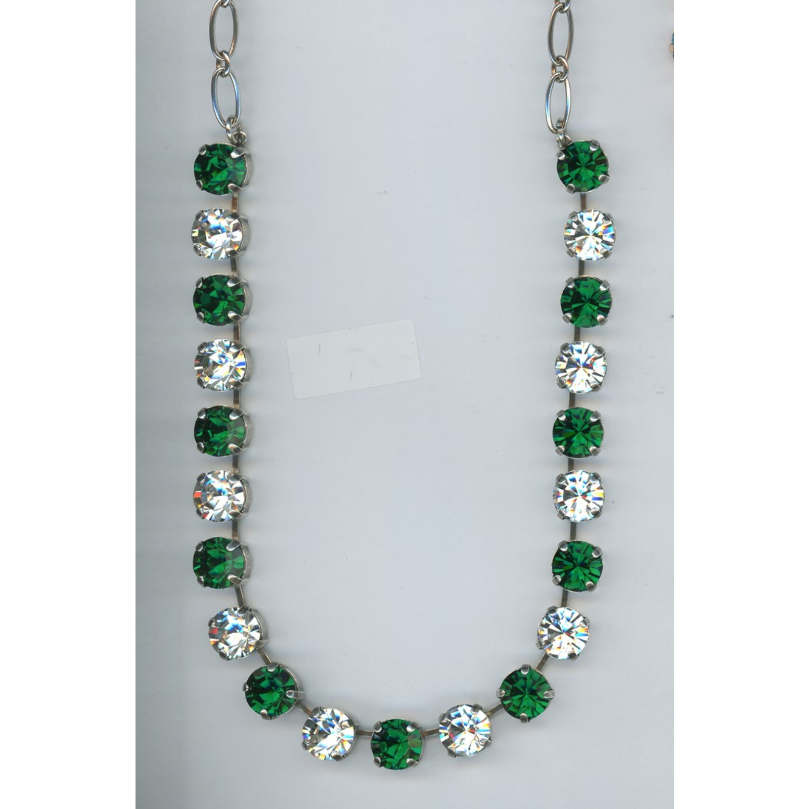N-3474-205001-SP-2 Necklace By Mariana Woman Chic Emerald and Clear Crystal Swarovski Crystals - Image 1