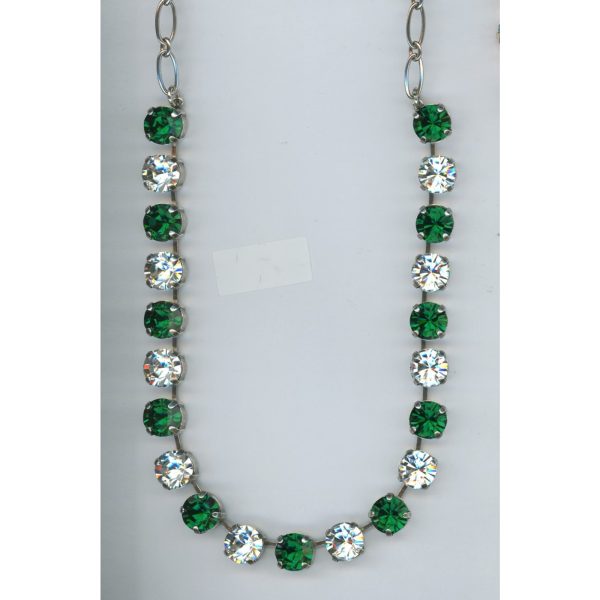 Necklace By Mariana Woman Chic Emerald and Clear Crystal Swarovski Crystals