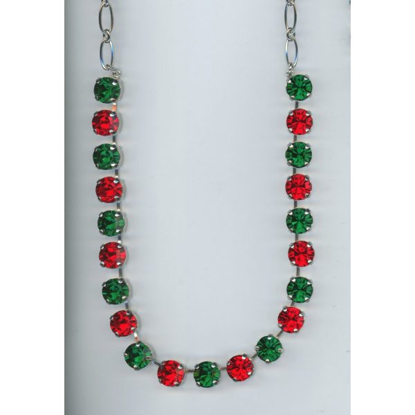 Necklace By Mariana Woman Exquisite Emerald and Light Siam Swarovski Crystals