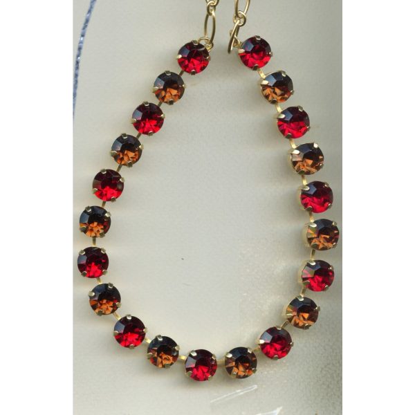 Necklace By Mariana Woman Chic Siam and Smoked Topaz Swarovski Crystals