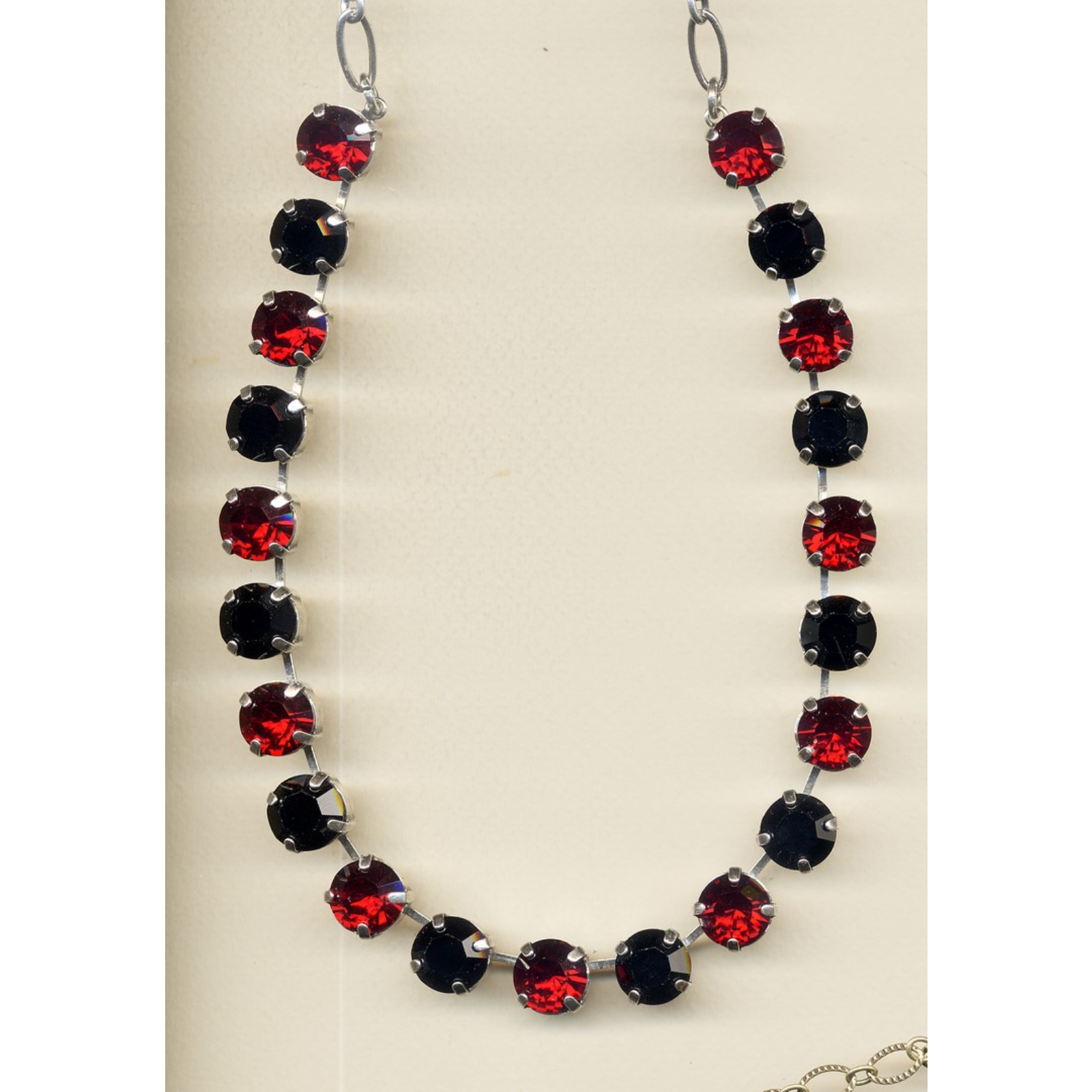 N-3474-208280-YG-2 Necklace By Mariana Woman Beautiful Siam and Jet Swarovski Crystals - Image 1