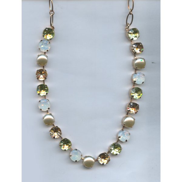 Necklace By Mariana Woman Golden Yellow and Light Lavendar Swarovski Crystals