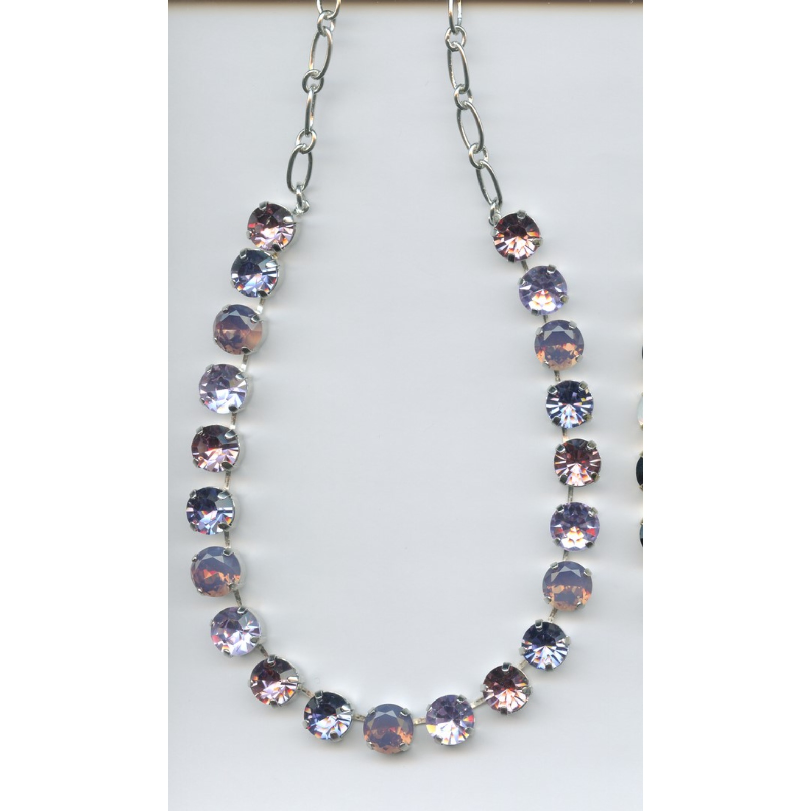N-3474-21233-SP-2 Necklace By Mariana Woman Chic Rose Opal and Light Blue Swarovski Crystals - Image 1