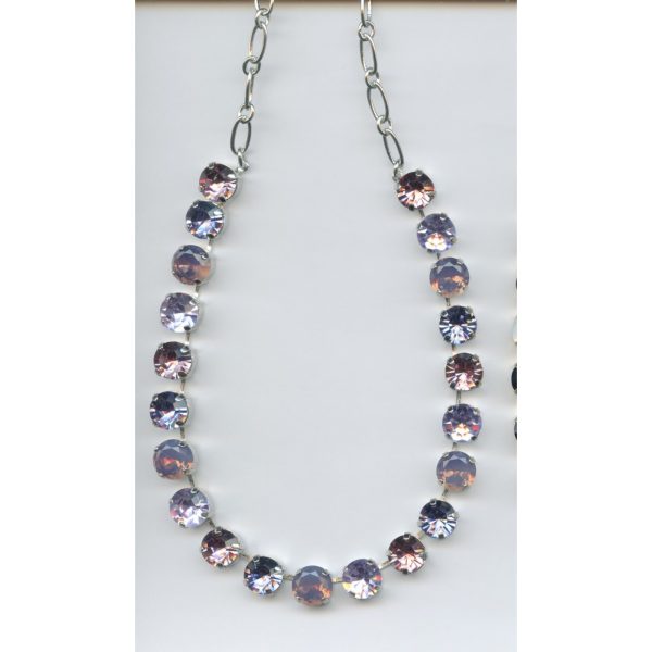 Necklace By Mariana Woman Chic Rose Opal and Light Blue Swarovski Crystals