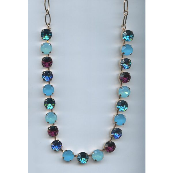 Necklace By Mariana Woman Chic Amethyst Mineral and Tanzanite Swarovski Crystals