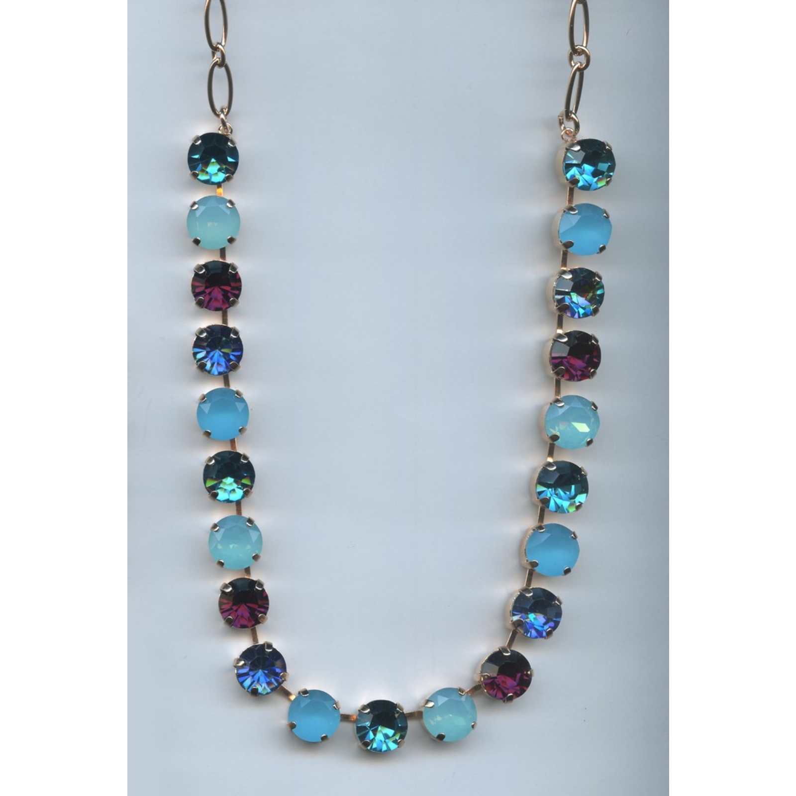 N-3474-2139-SP-2 Necklace By Mariana Woman Chic Amethyst Mineral and Tanzanite Swarovski Crystals - Image 1